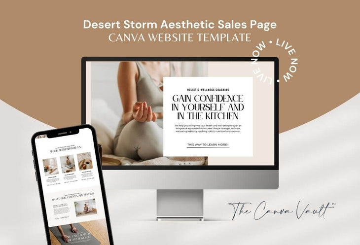 Desert Storm Sales Page Canva Website Template