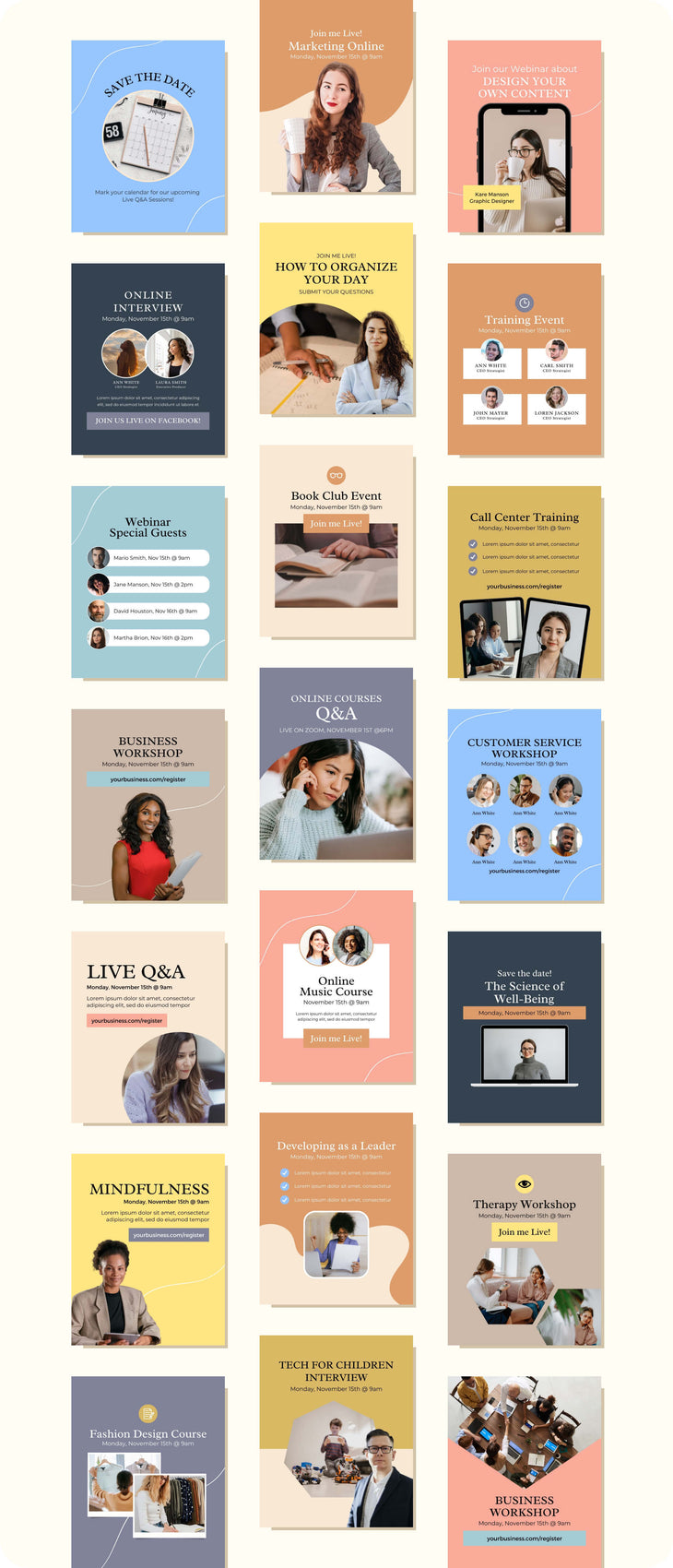 Events, Lives & Save The Date Promo Posts