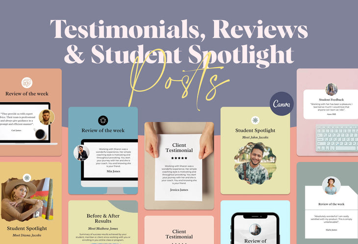 Testimonials, Reviews & Student Spotlight Posts